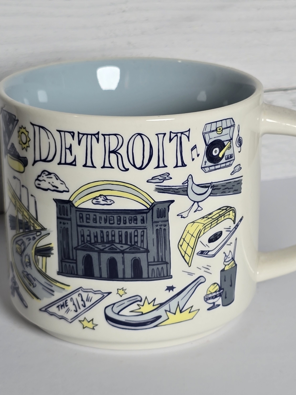 Starbucks Detroit Coffee Cup Mug Been There Series Collector 2023 Blue Yellow